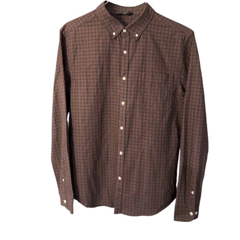 George Plaid Button-Up Shirt | Men’s Medium | Long Sleeve